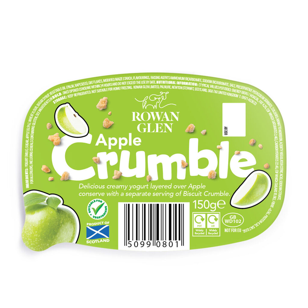 Rowan Glen Apple Crumble Yogurt 2024 Packaging